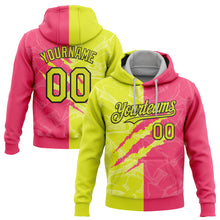 Загрузить изображение в средство просмотра галереи, Custom Stitched Graffiti Pattern Neon Yellow Neon Pink-Black 3D Scratch Sports Pullover Sweatshirt Hoodie