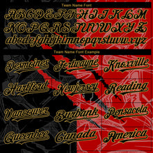 Загрузить изображение в средство просмотра галереи, Custom Graffiti Pattern Black Red-Old Gold 3D Scratch Authentic Baseball Jersey