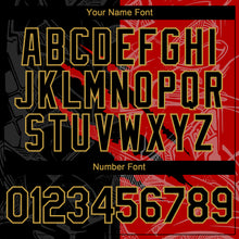 Загрузить изображение в средство просмотра галереи, Custom Graffiti Pattern Black Red-Old Gold 3D Scratch Authentic Baseball Jersey