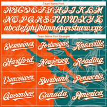 Загрузить изображение в средство просмотра галереи, Custom Graffiti Pattern White Orange-Teal 3D Scratch Authentic Baseball Jersey