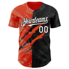 Загрузить изображение в средство просмотра галереи, Custom Graffiti Pattern White Black-Orange 3D Scratch Authentic Baseball Jersey