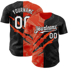 Загрузить изображение в средство просмотра галереи, Custom Graffiti Pattern White Black-Orange 3D Scratch Authentic Baseball Jersey