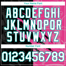 Загрузить изображение в средство просмотра галереи, Custom Graffiti Pattern White Black Pink-Aqua 3D Scratch Authentic Baseball Jersey