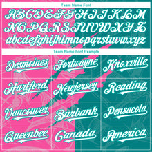 Загрузить изображение в средство просмотра галереи, Custom Graffiti Pattern White Teal-Pink 3D Scratch Authentic Baseball Jersey