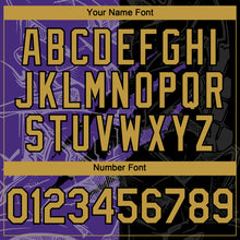 Загрузить изображение в средство просмотра галереи, Custom Graffiti Pattern Old Gold Black-Purple 3D Scratch Authentic Baseball Jersey