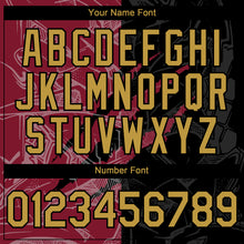 Загрузить изображение в средство просмотра галереи, Custom Graffiti Pattern Old Gold Black-Crimson 3D Scratch Authentic Baseball Jersey