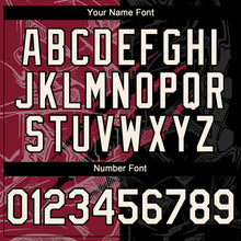 Загрузить изображение в средство просмотра галереи, Custom Graffiti Pattern Cream Black-Crimson 3D Scratch Authentic Baseball Jersey