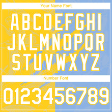 Загрузить изображение в средство просмотра галереи, Custom Graffiti Pattern White Light Blue-Yellow 3D Scratch Authentic Baseball Jersey