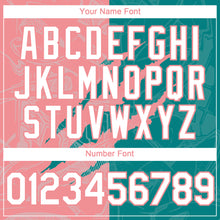Загрузить изображение в средство просмотра галереи, Custom Graffiti Pattern White Teal-Medium Pink 3D Scratch Authentic Baseball Jersey