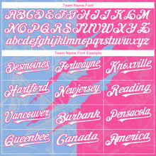 Загрузить изображение в средство просмотра галереи, Custom Graffiti Pattern White Pink-Light Blue 3D Scratch Authentic Baseball Jersey