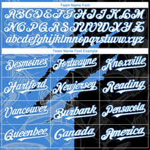 Загрузить изображение в средство просмотра галереи, Custom Graffiti Pattern White Black-Electric Blue 3D Scratch Authentic Baseball Jersey