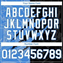 Загрузить изображение в средство просмотра галереи, Custom Graffiti Pattern White Black-Electric Blue 3D Scratch Authentic Baseball Jersey