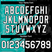 Загрузить изображение в средство просмотра галереи, Custom Graffiti Pattern White Black-Aqua 3D Scratch Authentic Baseball Jersey