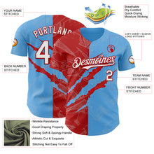 Загрузить изображение в средство просмотра галереи, Custom Graffiti Pattern White Sky Blue-Red 3D Scratch Authentic Baseball Jersey