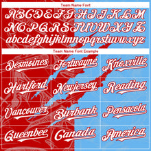 Загрузить изображение в средство просмотра галереи, Custom Graffiti Pattern White Sky Blue-Red 3D Scratch Authentic Baseball Jersey