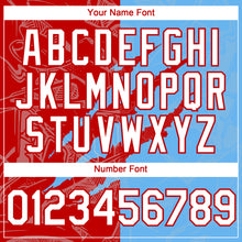 Загрузить изображение в средство просмотра галереи, Custom Graffiti Pattern White Sky Blue-Red 3D Scratch Authentic Baseball Jersey