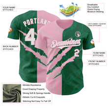 Загрузить изображение в средство просмотра галереи, Custom Graffiti Pattern White Kelly Green-Light Pink 3D Scratch Authentic Baseball Jersey