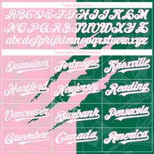 Загрузить изображение в средство просмотра галереи, Custom Graffiti Pattern White Kelly Green-Light Pink 3D Scratch Authentic Baseball Jersey