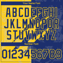 Загрузить изображение в средство просмотра галереи, Custom Graffiti Pattern Royal-Yellow 3D Scratch Authentic Baseball Jersey