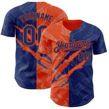 Загрузить изображение в средство просмотра галереи, Custom Graffiti Pattern Royal-Orange 3D Scratch Authentic Baseball Jersey