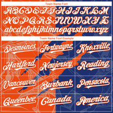 Загрузить изображение в средство просмотра галереи, Custom Graffiti Pattern White Royal-Orange 3D Scratch Authentic Baseball Jersey