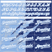 Загрузить изображение в средство просмотра галереи, Custom Graffiti Pattern White Royal-Light Blue 3D Scratch Authentic Baseball Jersey