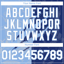 Загрузить изображение в средство просмотра галереи, Custom Graffiti Pattern White Royal-Light Blue 3D Scratch Authentic Baseball Jersey