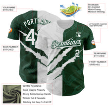 Загрузить изображение в средство просмотра галереи, Custom Graffiti Pattern White-Green 3D Scratch Authentic Baseball Jersey