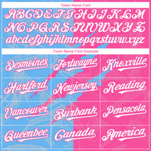 Загрузить изображение в средство просмотра галереи, Custom Graffiti Pattern White Pink-Sky Blue 3D Scratch Authentic Baseball Jersey