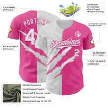 Загрузить изображение в средство просмотра галереи, Custom Graffiti Pattern White-Pink 3D Scratch Authentic Baseball Jersey