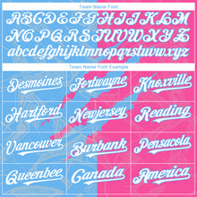 Загрузить изображение в средство просмотра галереи, Custom Graffiti Pattern White Pink-Sky Blue 3D Scratch Authentic Baseball Jersey