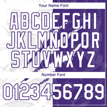 Загрузить изображение в средство просмотра галереи, Custom Graffiti Pattern White-Purple 3D Scratch Authentic Baseball Jersey