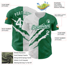 Загрузить изображение в средство просмотра галереи, Custom Graffiti Pattern White-Kelly Green 3D Scratch Authentic Baseball Jersey