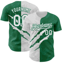 Загрузить изображение в средство просмотра галереи, Custom Graffiti Pattern White-Kelly Green 3D Scratch Authentic Baseball Jersey