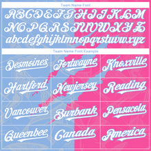 Загрузить изображение в средство просмотра галереи, Custom Graffiti Pattern White Pink-Light Blue 3D Scratch Authentic Baseball Jersey