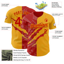 Загрузить изображение в средство просмотра галереи, Custom Graffiti Pattern Red-Gold 3D Scratch Authentic Baseball Jersey