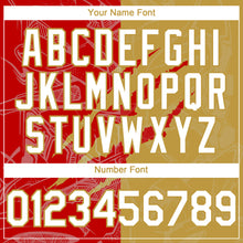 Загрузить изображение в средство просмотра галереи, Custom Graffiti Pattern White Old Gold-Red 3D Scratch Authentic Baseball Jersey