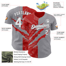 Загрузить изображение в средство просмотра галереи, Custom Graffiti Pattern White Gray-Red 3D Scratch Authentic Baseball Jersey