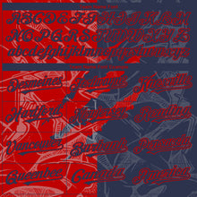 Загрузить изображение в средство просмотра галереи, Custom Graffiti Pattern Navy-Red 3D Scratch Authentic Baseball Jersey