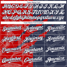 Загрузить изображение в средство просмотра галереи, Custom Graffiti Pattern White Navy-Red 3D Scratch Authentic Baseball Jersey