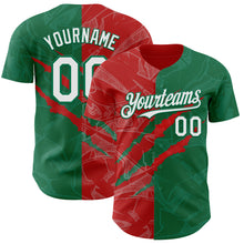 Загрузить изображение в средство просмотра галереи, Custom Graffiti Pattern White Kelly Green-Red 3D Scratch Authentic Baseball Jersey