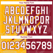 Загрузить изображение в средство просмотра галереи, Custom Graffiti Pattern White Crimson-Gold 3D Scratch Authentic Baseball Jersey