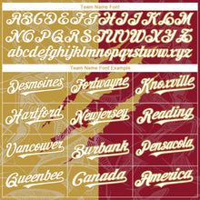 Загрузить изображение в средство просмотра галереи, Custom Graffiti Pattern White Crimson-Old Gold 3D Scratch Authentic Baseball Jersey