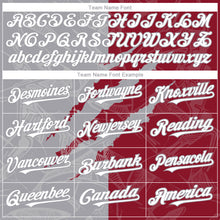 Загрузить изображение в средство просмотра галереи, Custom Graffiti Pattern White Crimson-Gray 3D Scratch Authentic Baseball Jersey