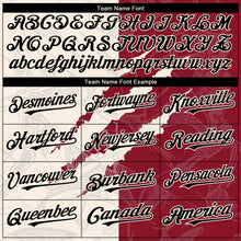 Загрузить изображение в средство просмотра галереи, Custom Graffiti Pattern Black Crimson-Cream 3D Scratch Authentic Baseball Jersey