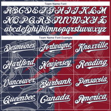 Загрузить изображение в средство просмотра галереи, Custom Graffiti Pattern White Navy-Crimson 3D Scratch Authentic Baseball Jersey