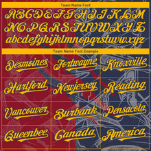 Загрузить изображение в средство просмотра галереи, Custom Graffiti Pattern Gold Navy-Crimson 3D Scratch Authentic Baseball Jersey