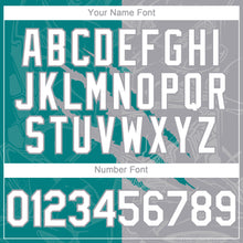 Загрузить изображение в средство просмотра галереи, Custom Graffiti Pattern White Teal-Gray 3D Scratch Authentic Baseball Jersey