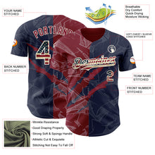 Laden Sie das Bild in den Galerie-Viewer, Custom Graffiti Pattern Vintage USA Flag Navy Crimson-Cream 3D Scratch Authentic Baseball Jersey