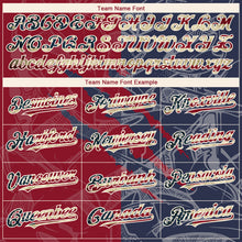 Laden Sie das Bild in den Galerie-Viewer, Custom Graffiti Pattern Vintage USA Flag Navy Crimson-Cream 3D Scratch Authentic Baseball Jersey